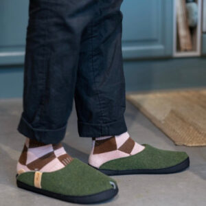 TOKU Brussels Lambswool Felt Slippers – Moss Green