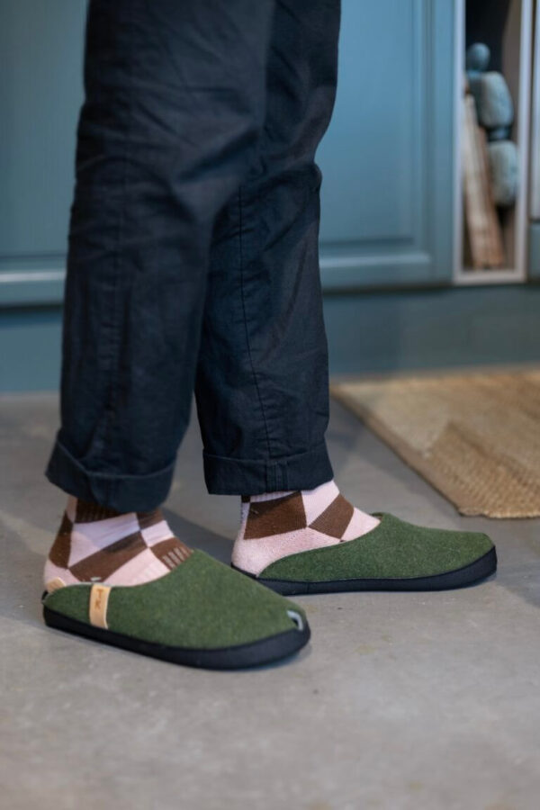 TOKU Brussels Lambswool Felt Slippers – Moss Green