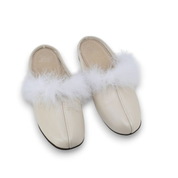 Trinity Leather Wedge Slippers – Champagne