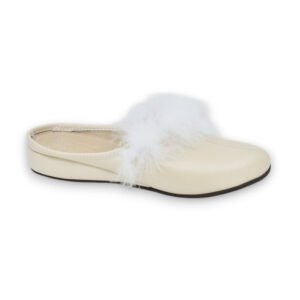 Trinity Leather Wedge Slippers – Champagne
