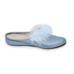 Trinity Leather Wedge Slippers – Light Blue