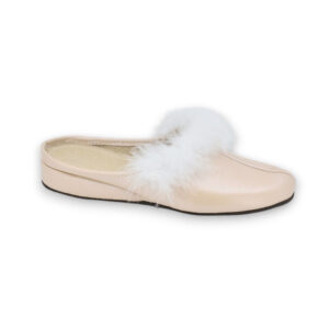 Trinity Leather Wedge Slippers – Light Pink