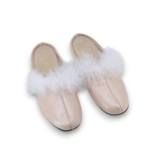 Trinity Leather Wedge Slippers – Light Pink