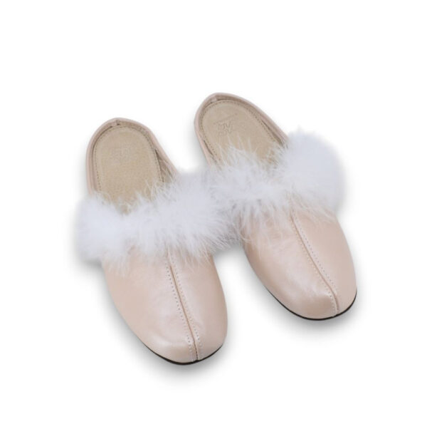 Trinity Leather Wedge Slippers – Light Pink