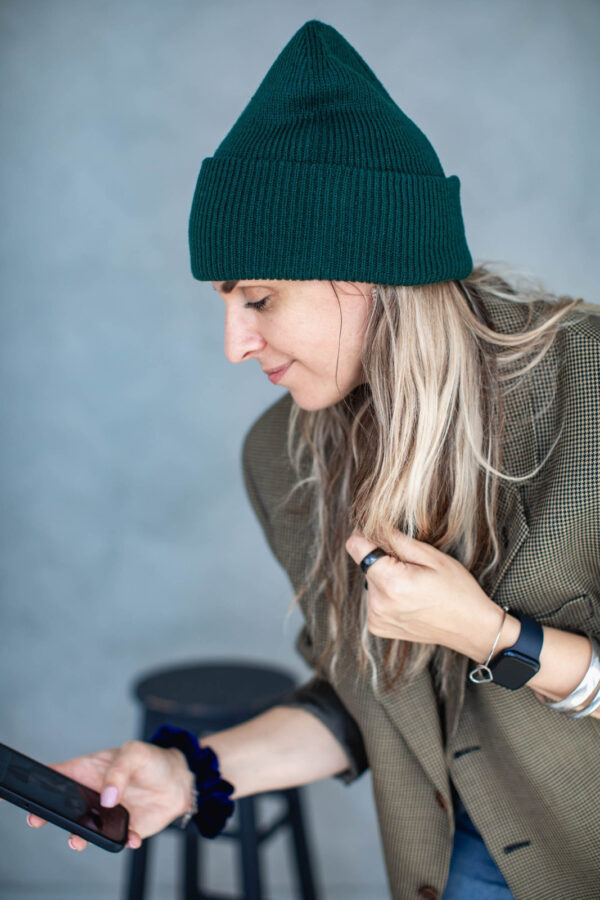 Ultra-Soft Rib Beanie with Giraffe Label