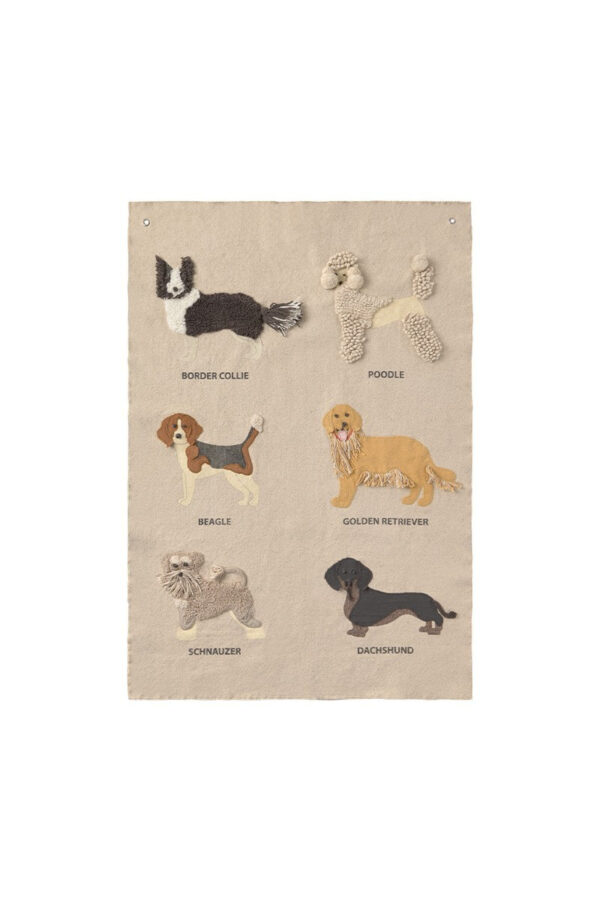 Dog Breeds Cotton Wall Hanger – 70 × 100 cm