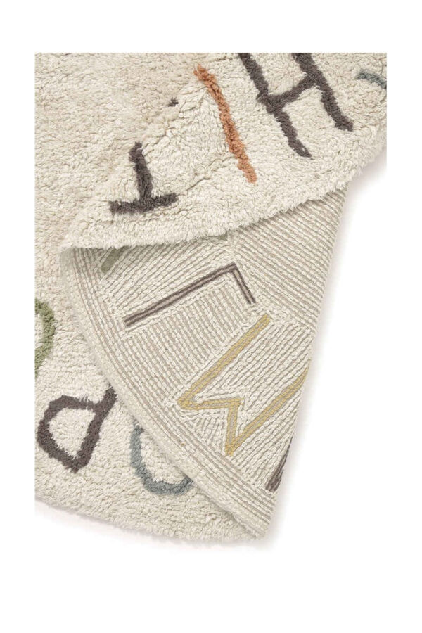 Washable ABC Round Rug with Vowel Cushions – 120 cm