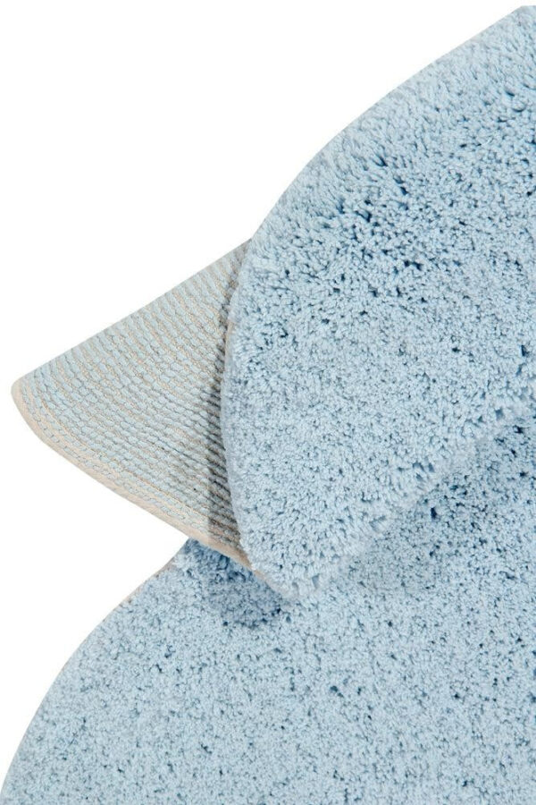 Washable Puffy Cloud Rug with Pillow – Blue, 110 × 170 cm