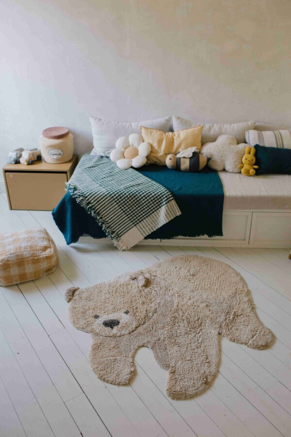Washable Teddy Bear Rug – 120 × 122 cm
