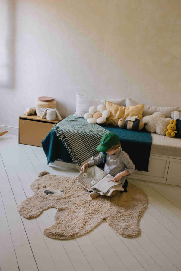 Washable Teddy Bear Rug – 120 × 122 cm