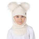 White Warm Balaclava with Merino Wool Lining