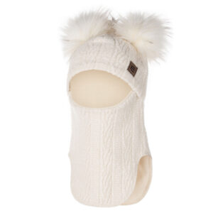 White Warm Balaclava with Merino Wool Lining