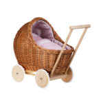 Lili Wicker Doll Pram – Pink Bedding