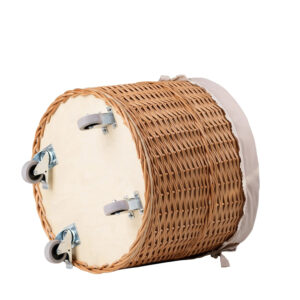 Caros Round Wicker Storage Basket on Wheels