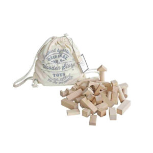 Natural Wooden Blocks in a Bag, 100 Pieces