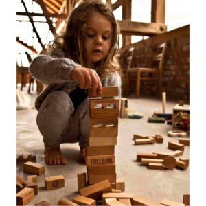 Natural Wooden Blocks in a Bag, 100 Pieces