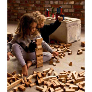 Natural Wooden Blocks in a Bag, 100 Pieces