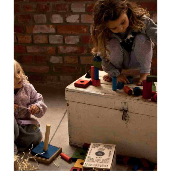 Wooden Blocks in a Box – Cold Colors, 30 Pieces