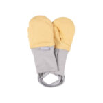 Yellow Merino Wool Baby Mittens with Thumb